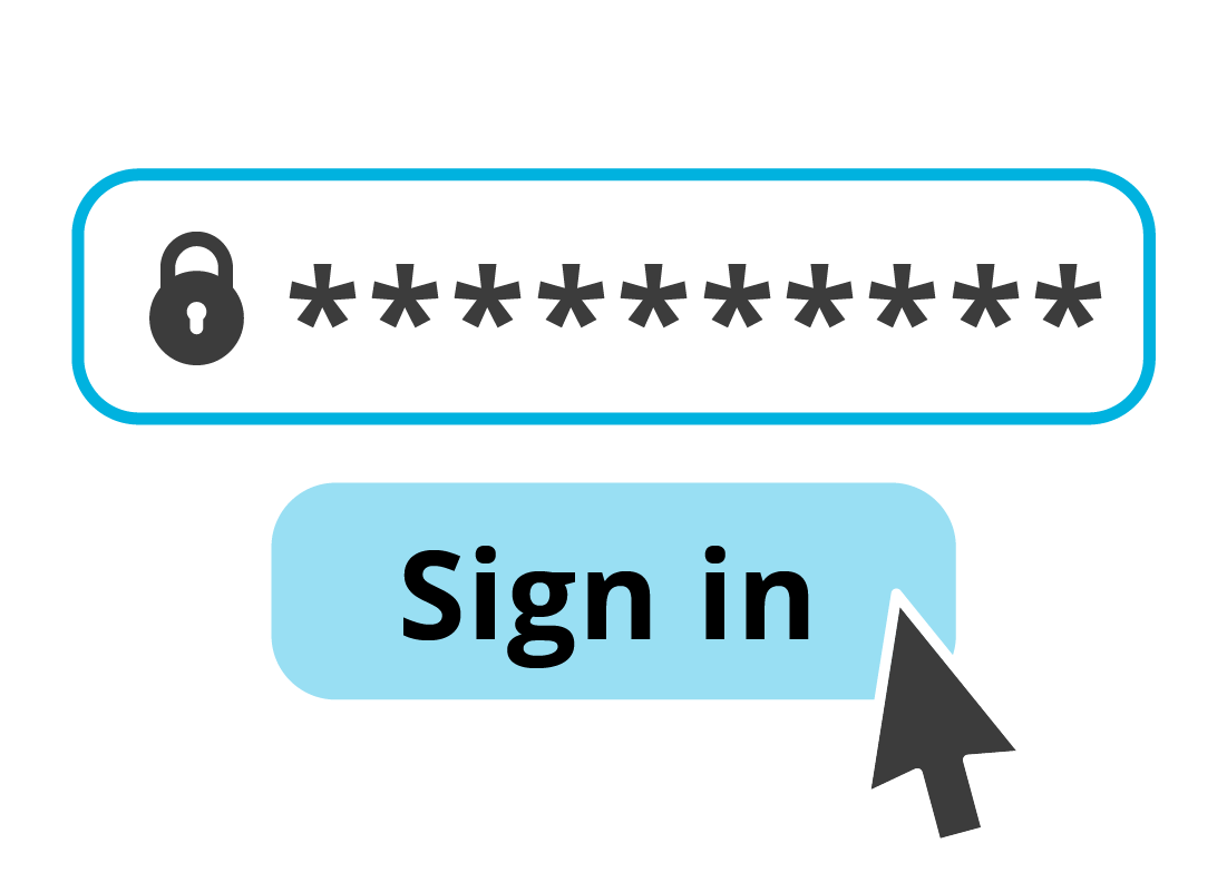 An illustration of a password and sign in button