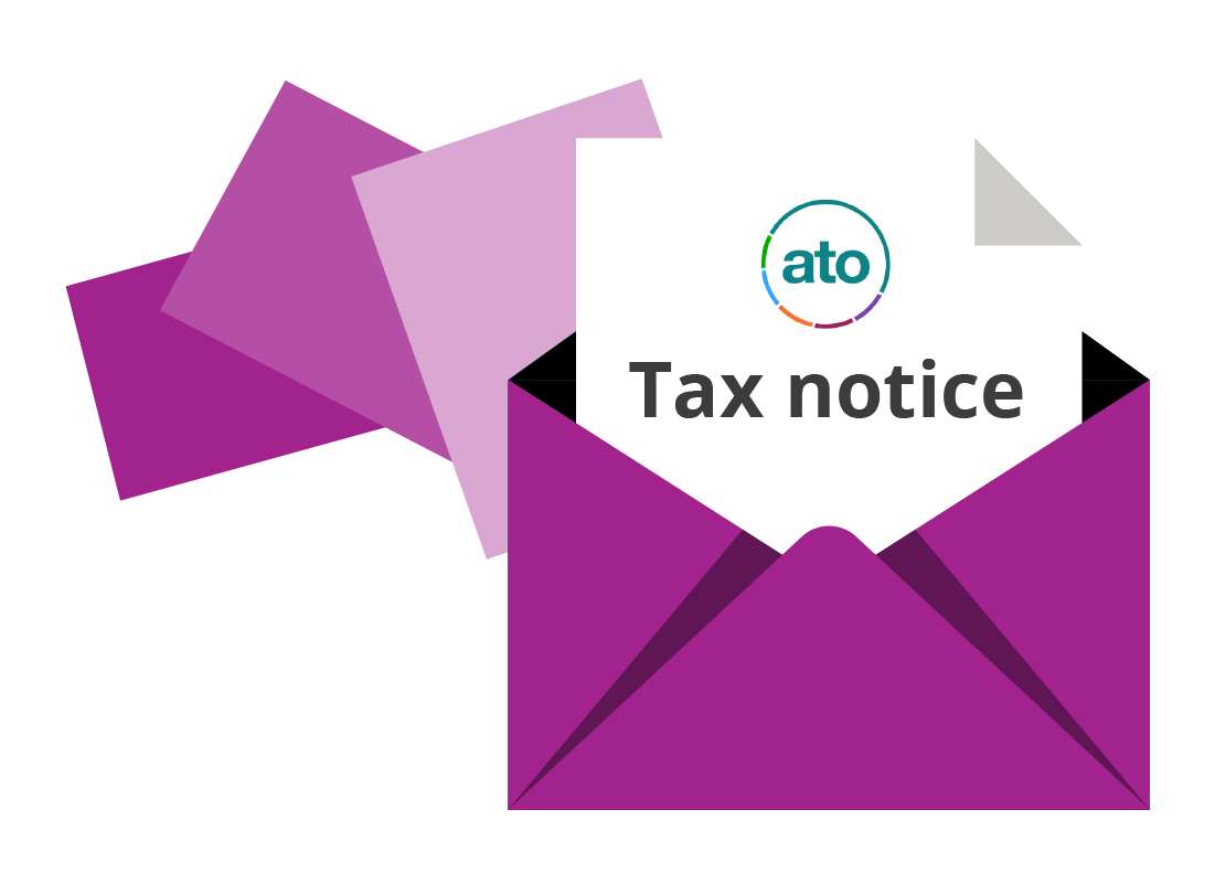 An illustration of a tax office letter in an envelope.