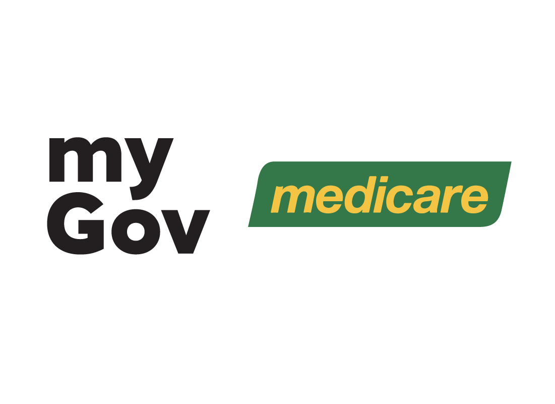 The myGov and Medicare logos.