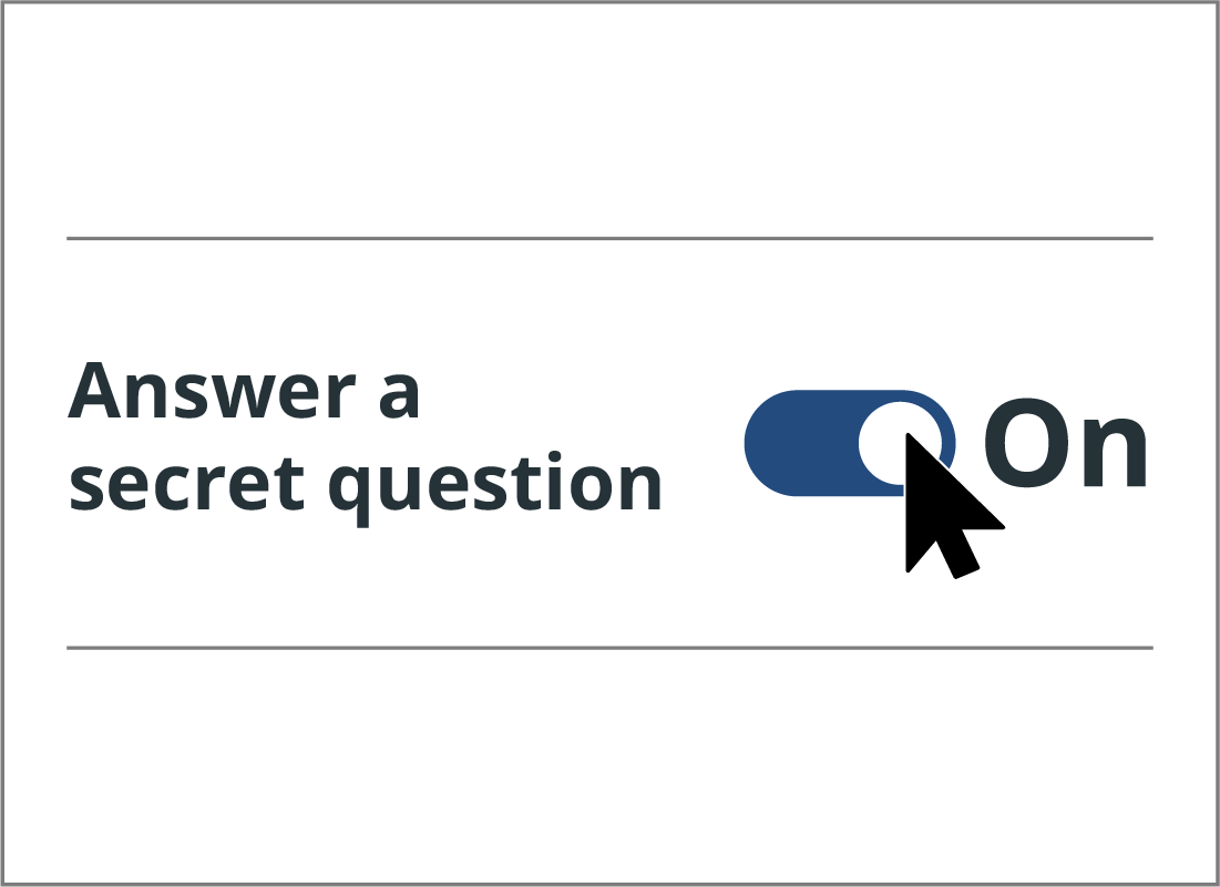 The myGov Sign in options page highlighting the secret questions.