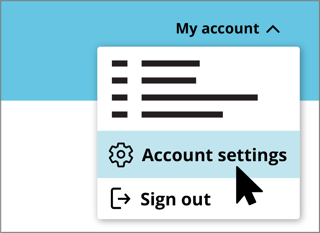 The myGov Account settings menu option.