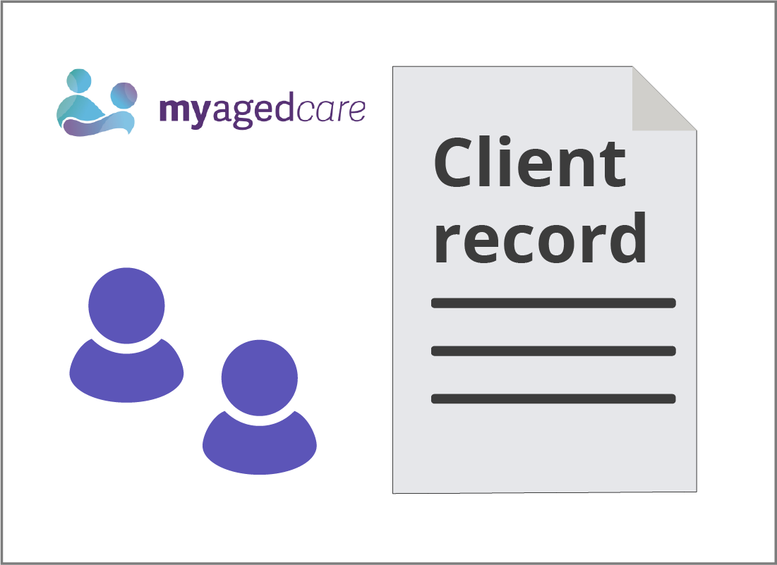 My Aged Care logo and client record