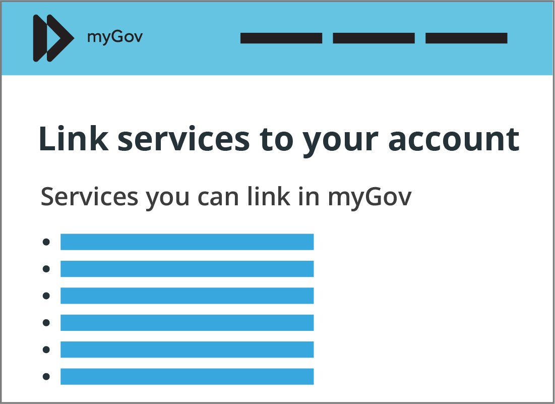 the myGov Link services to your account page on their website
