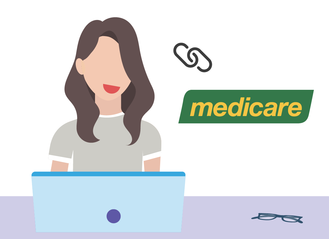 A lady linking her Medicare account to myGov