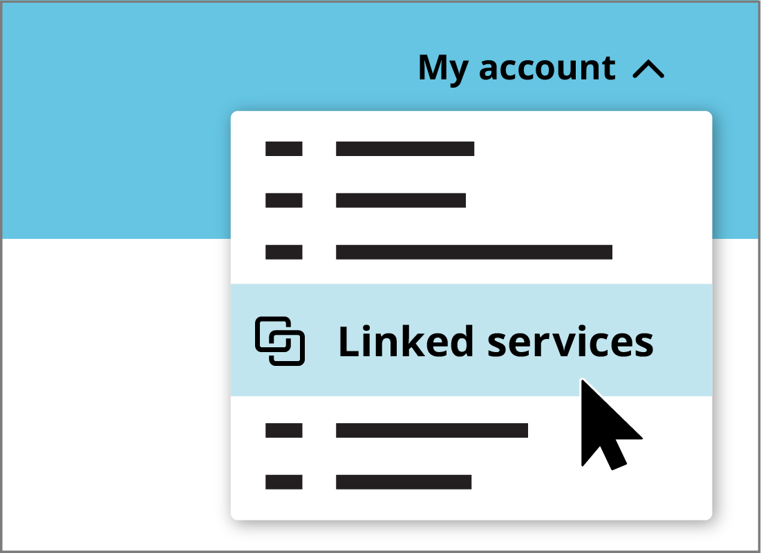 Clicking the myGov Linked services menu item.