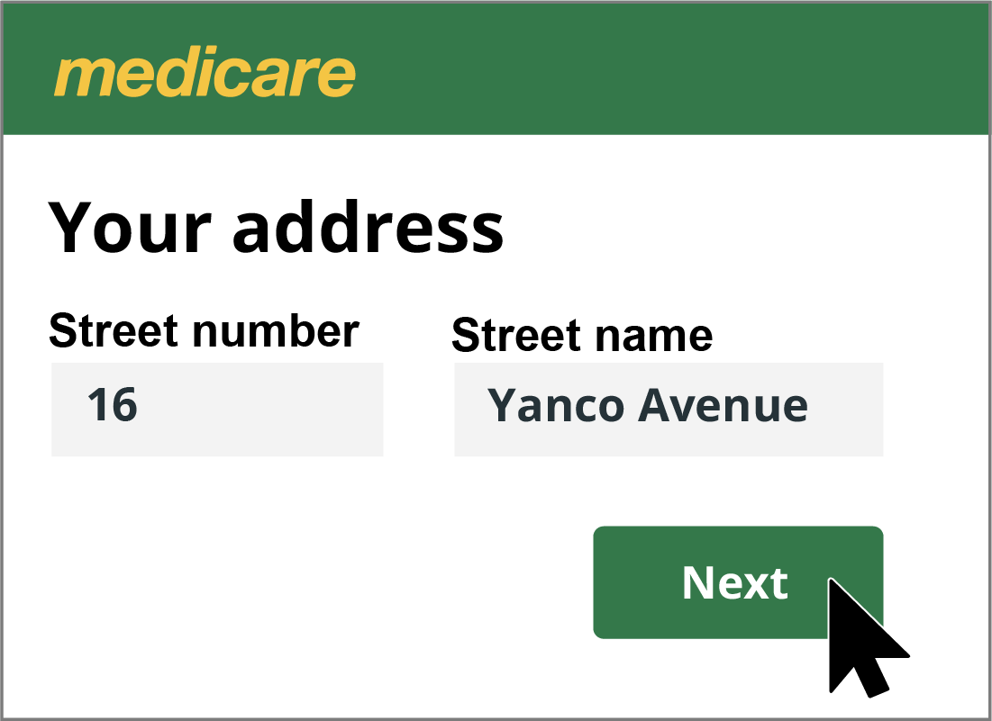 The Medicare Your address panel