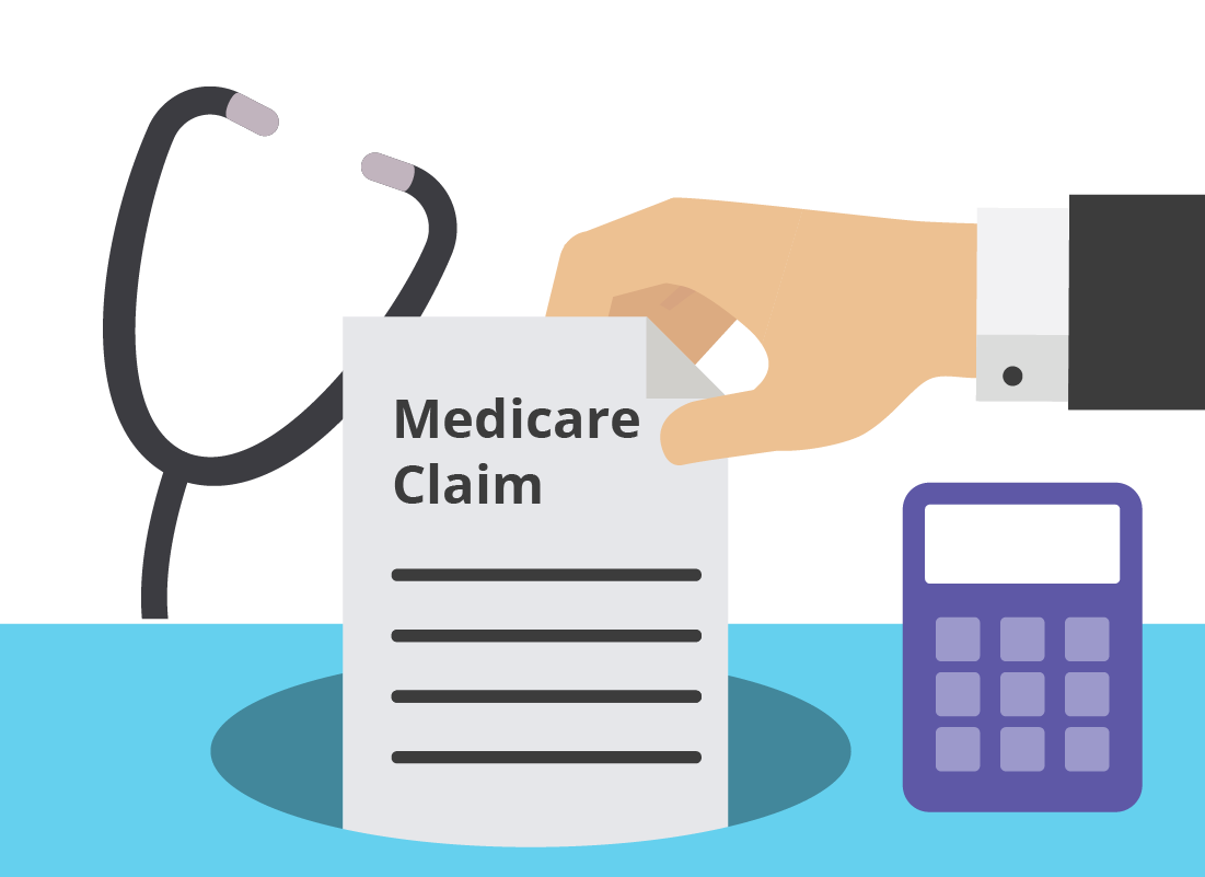 An illustration representing submitting an online claim for medical expenses