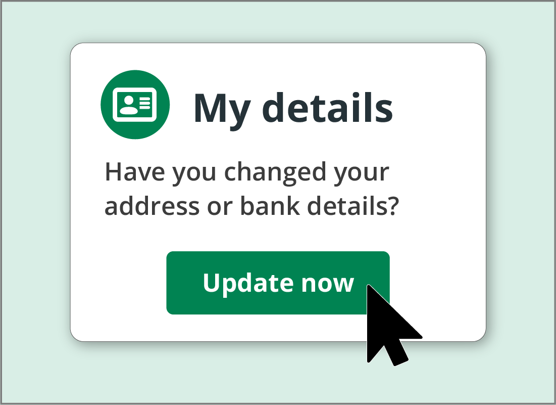 Confirming banking details from the Medicare website
