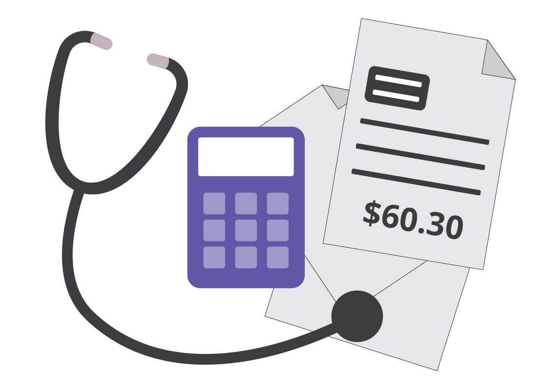 An illustration relating to medical receipts and costs