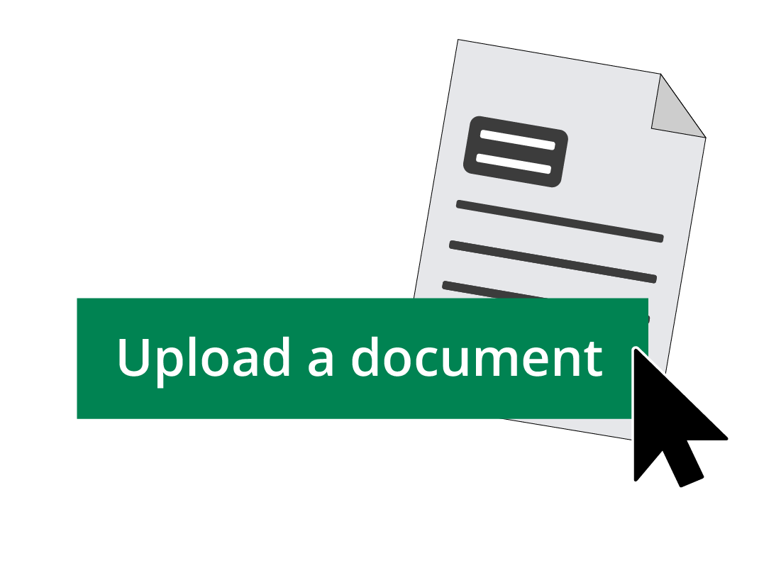 The Medicare Upload a document button