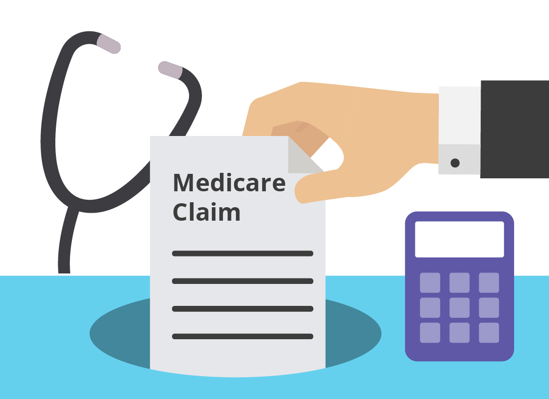 An illustration representing making a Medicare claim online