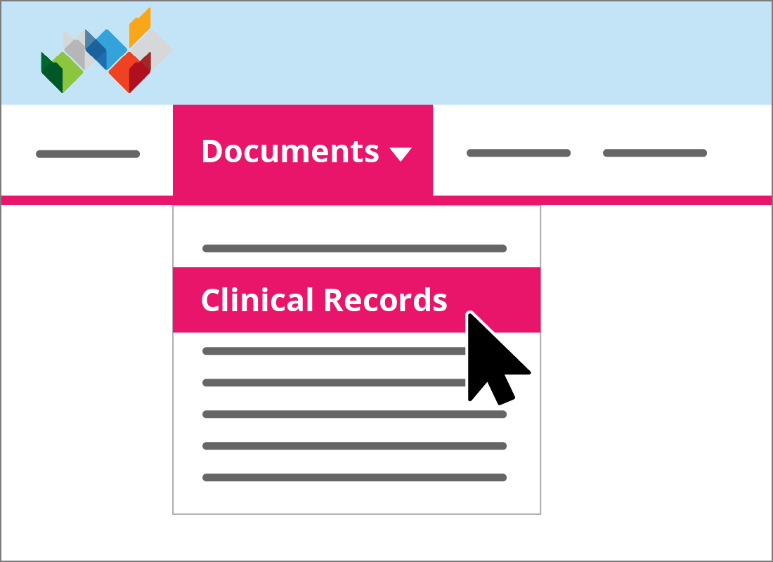 The Clinical Records menu option