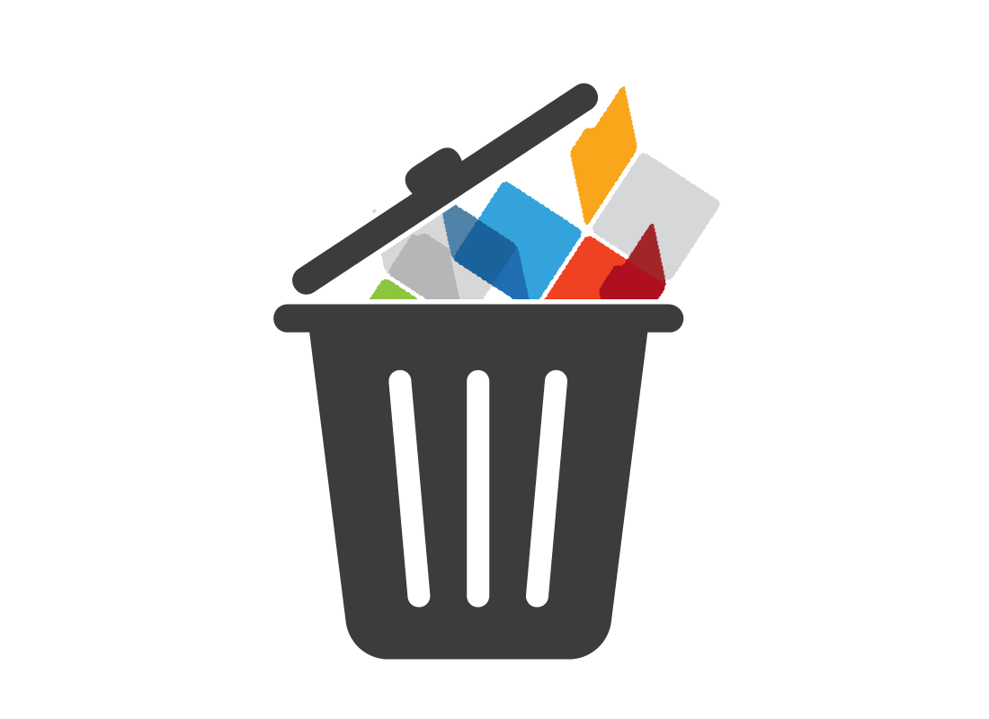 An illustration of a garbage bin