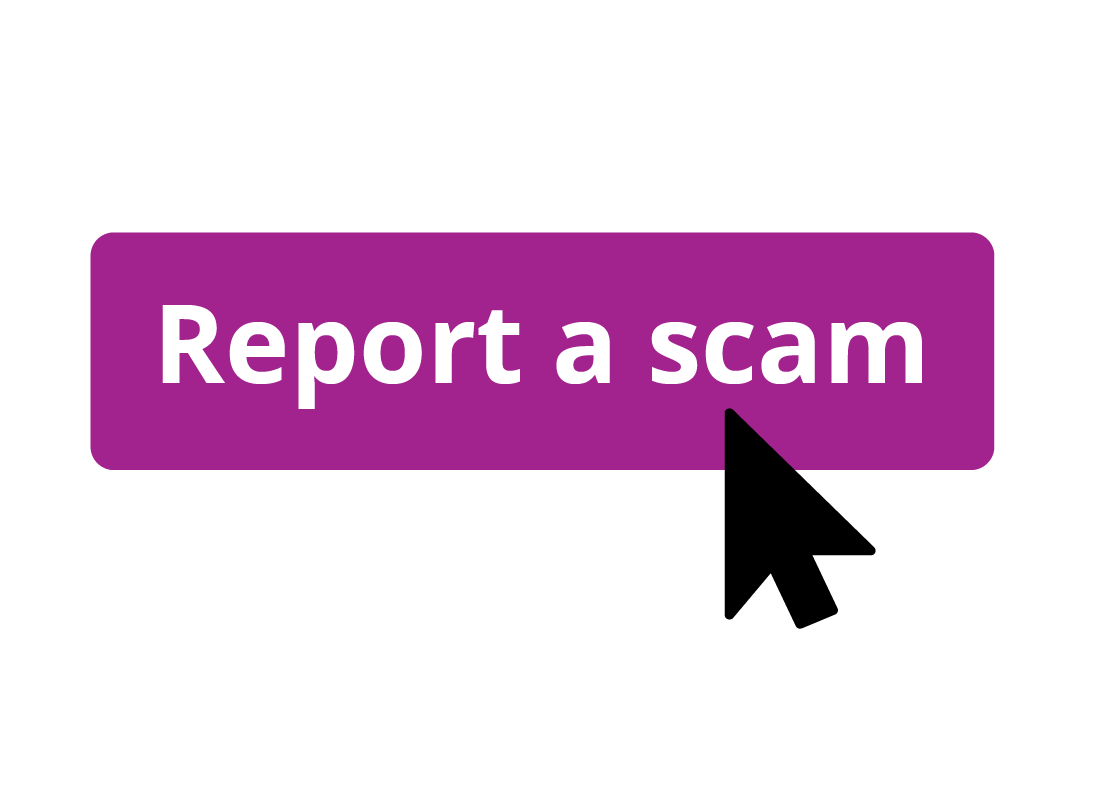 clicking the report a scam icon