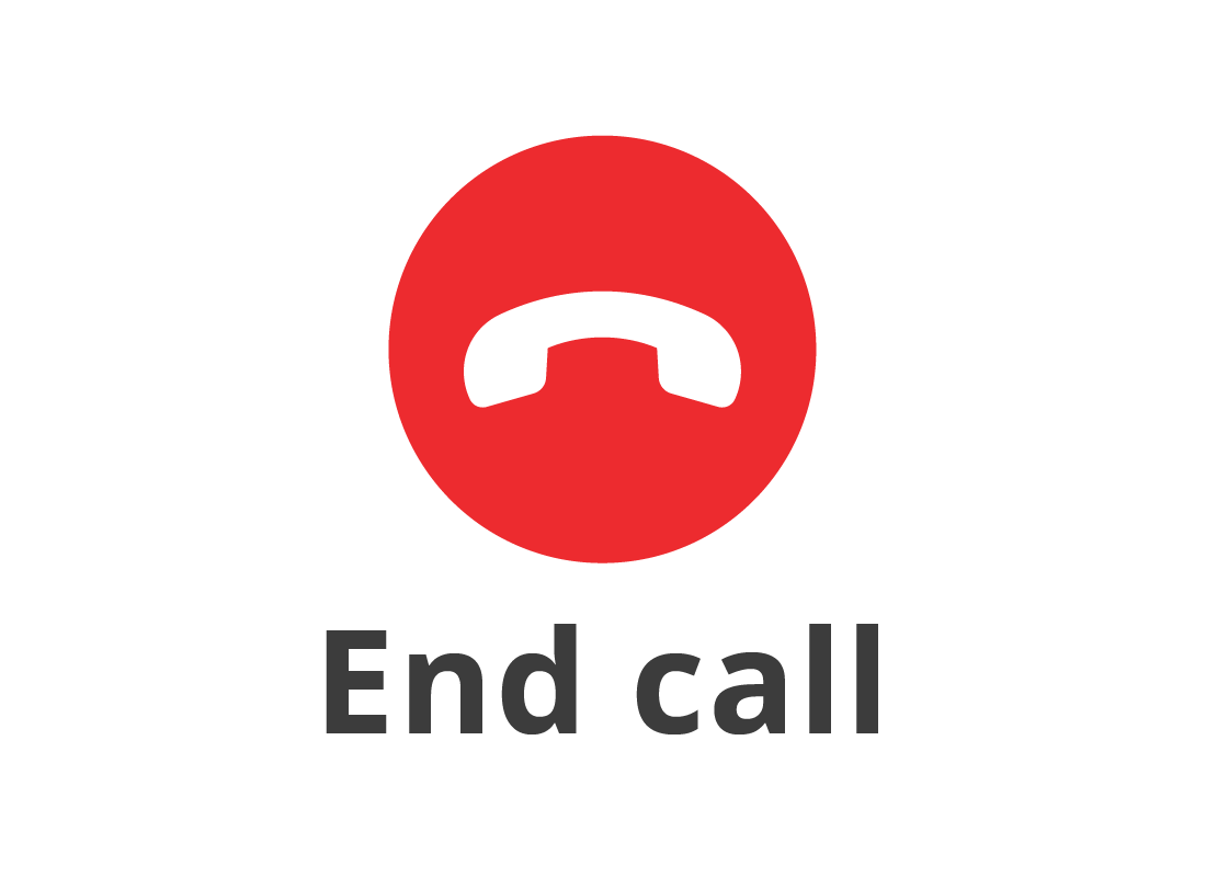 The end call button