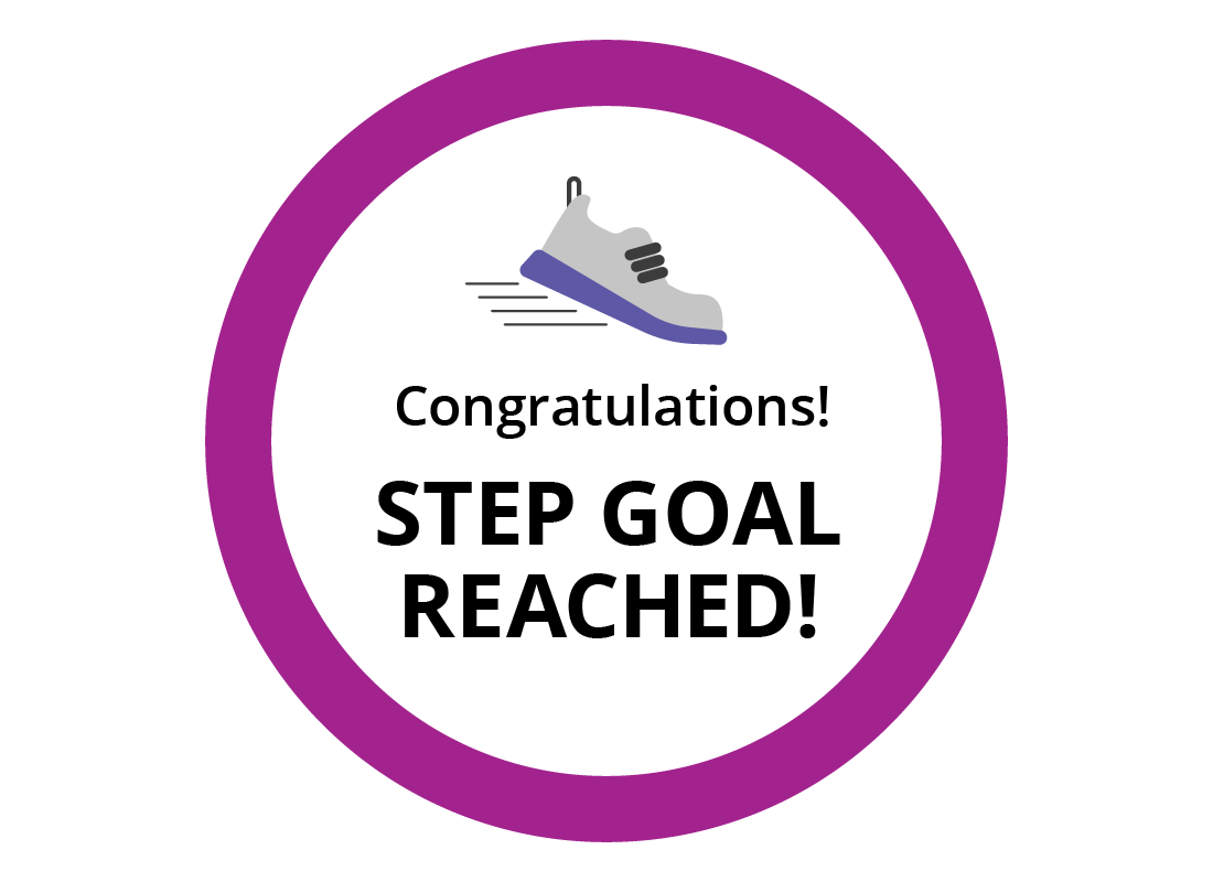 notification congratualting you on reaching your step count goal