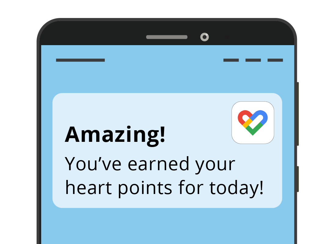 notification displaying info on your heart points