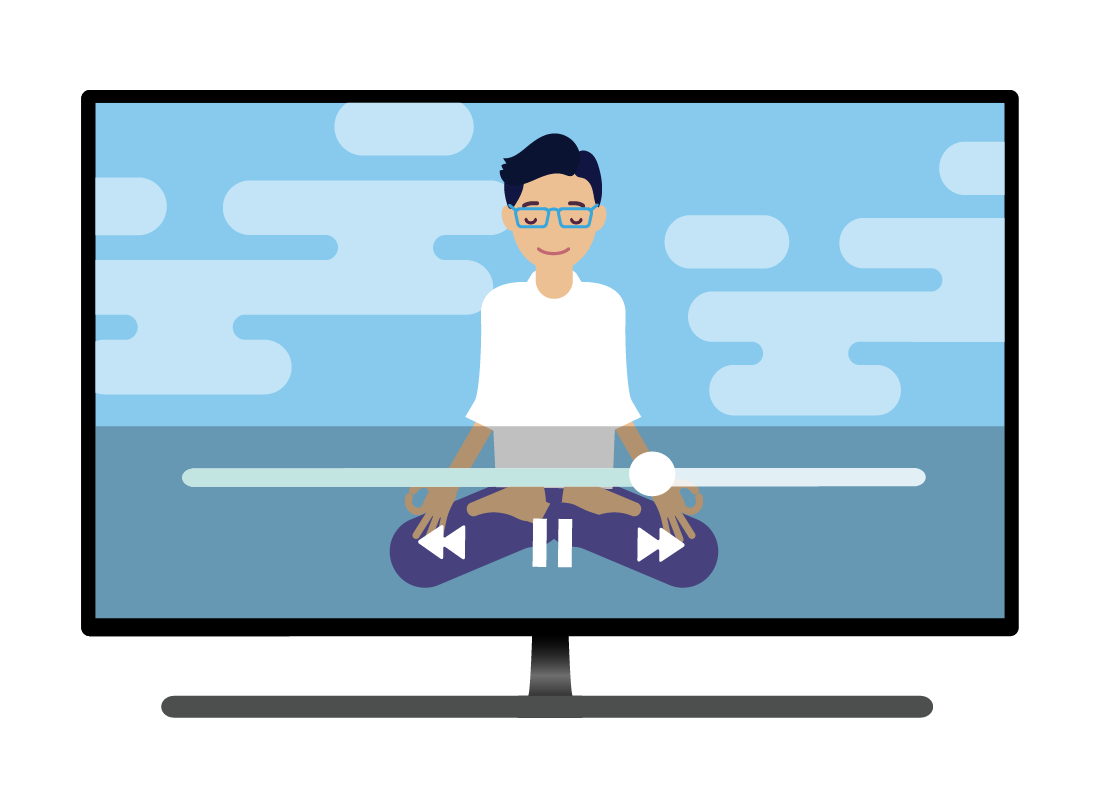 watching yoga on a smart TV