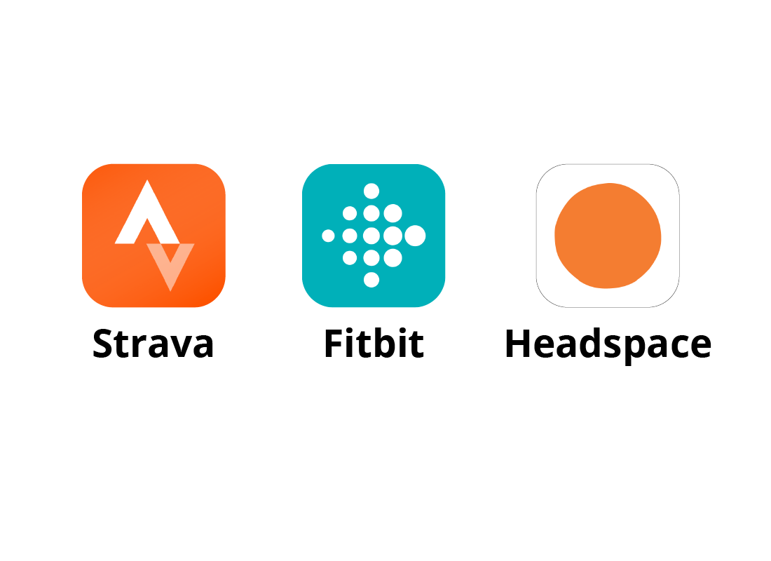 three common wellbeing app icons