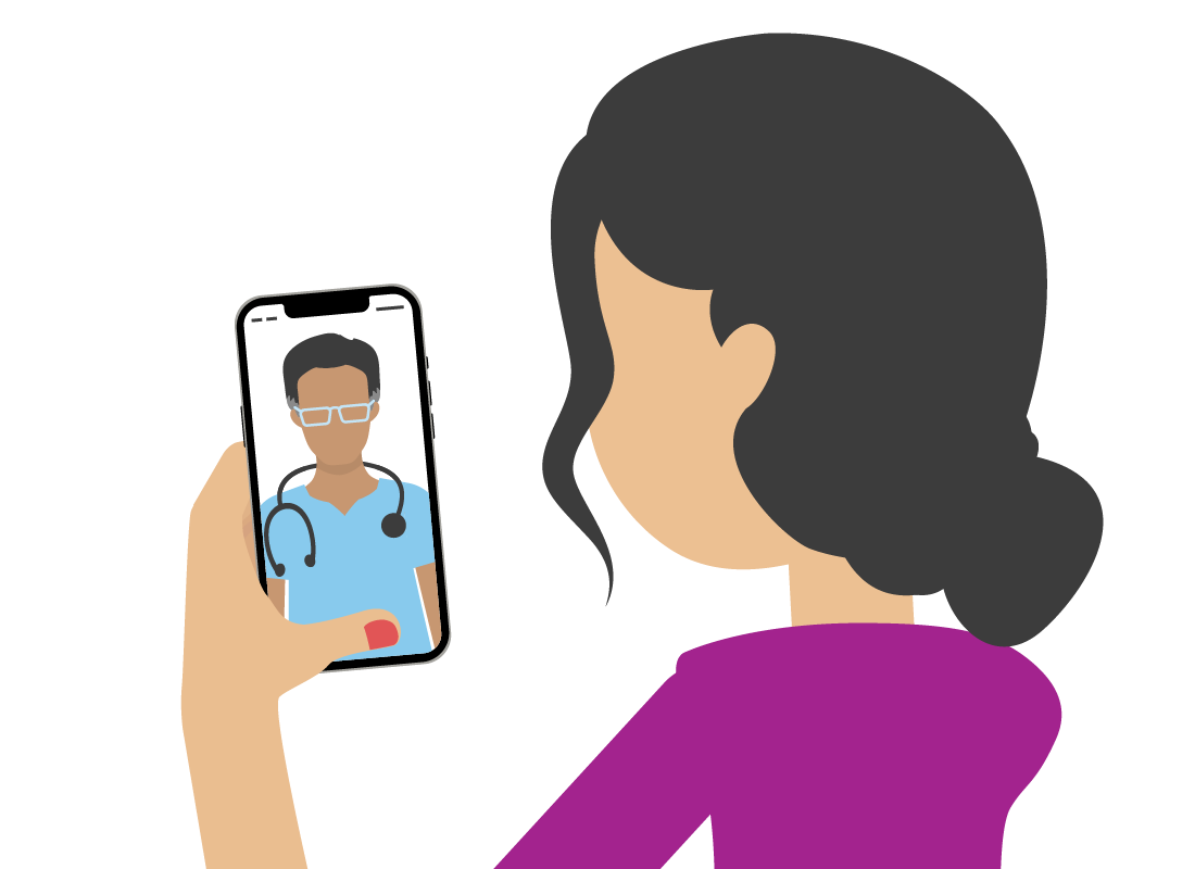 talking to a doctor on a mobile device