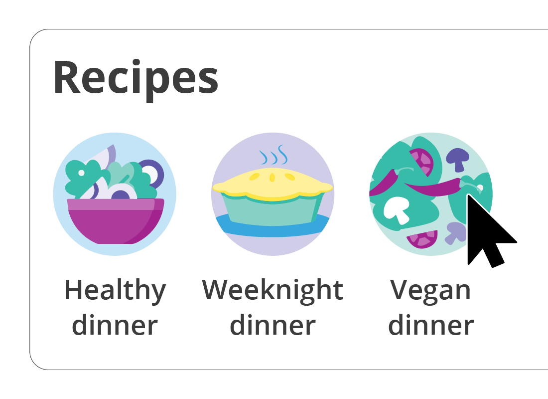 a range of healthy recipe genres