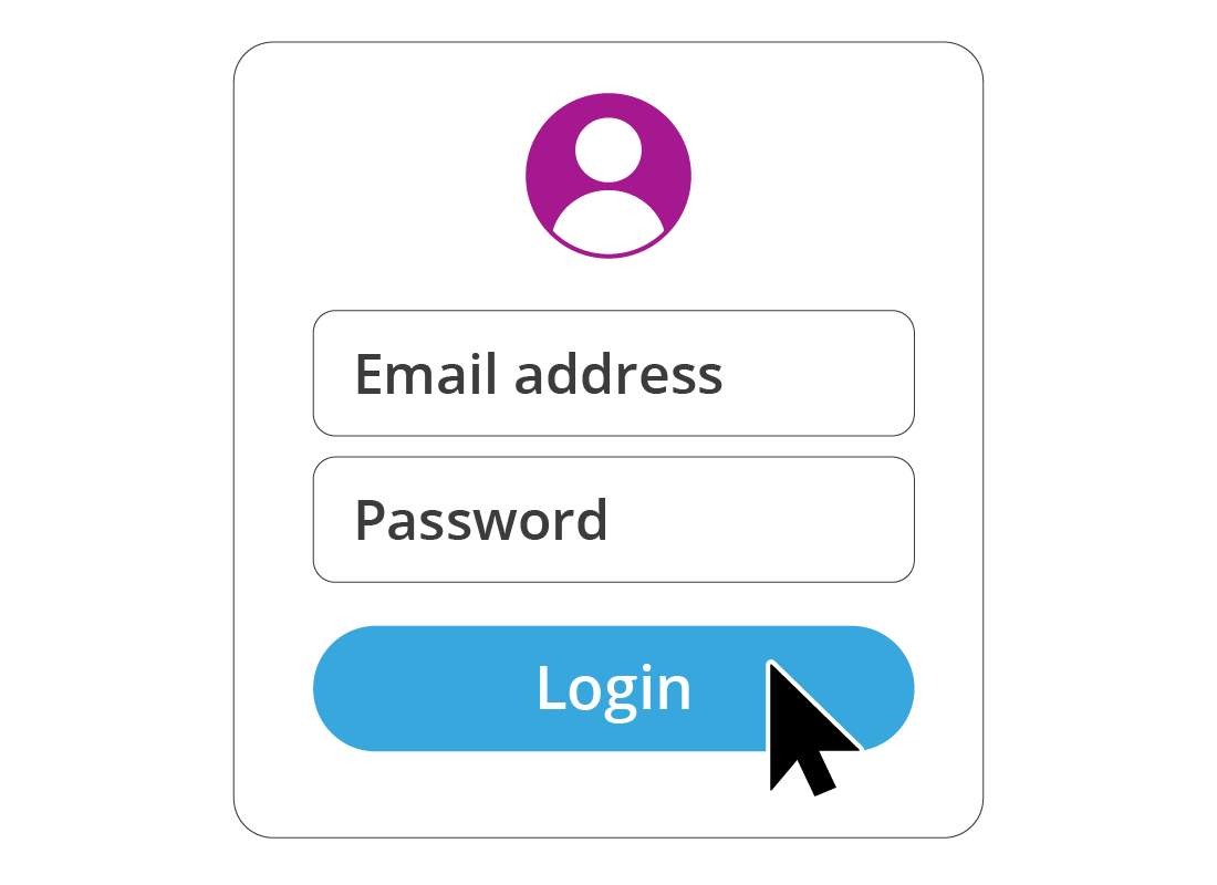 An illustration of a typical login panel on a website