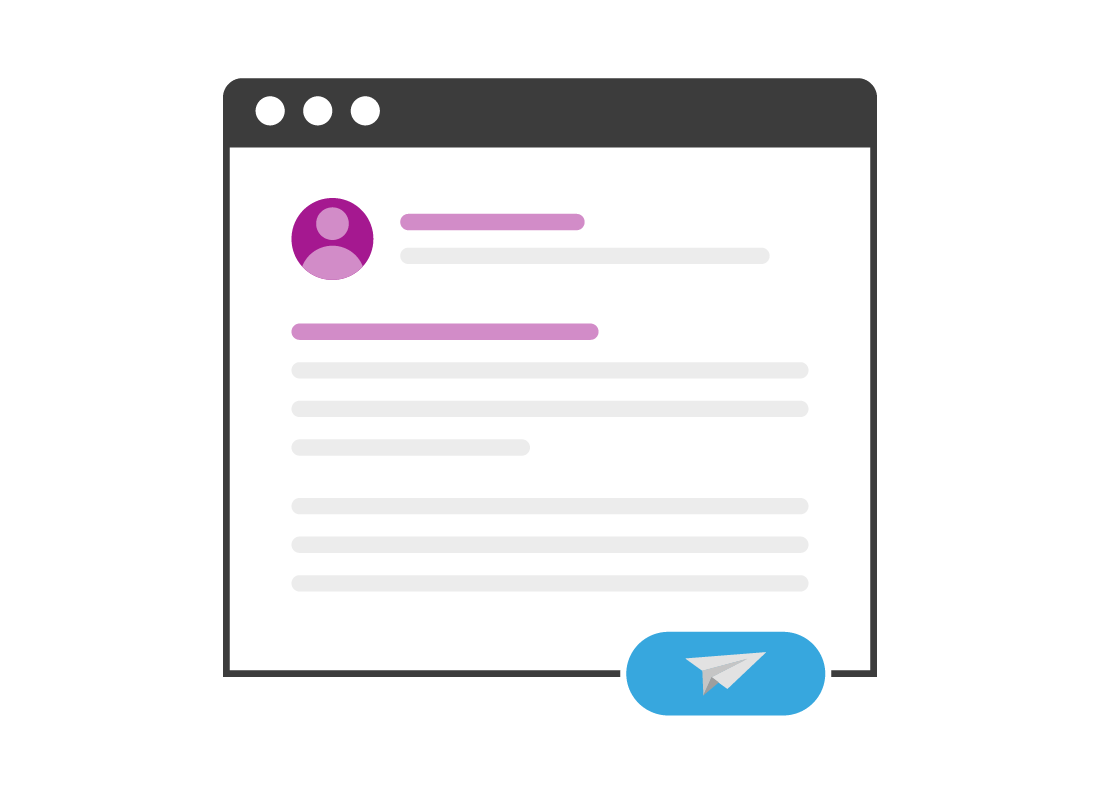 An illustration of an email with a Send button
