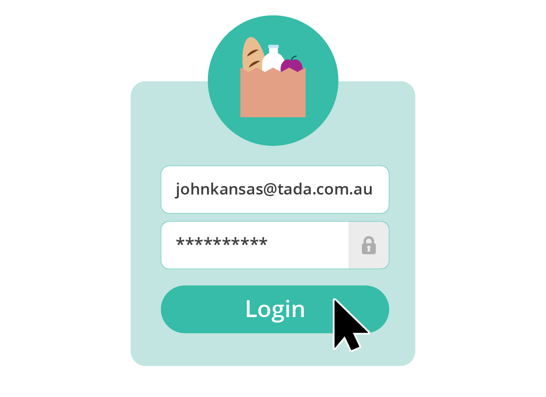 An illustration of an online shop's login panel