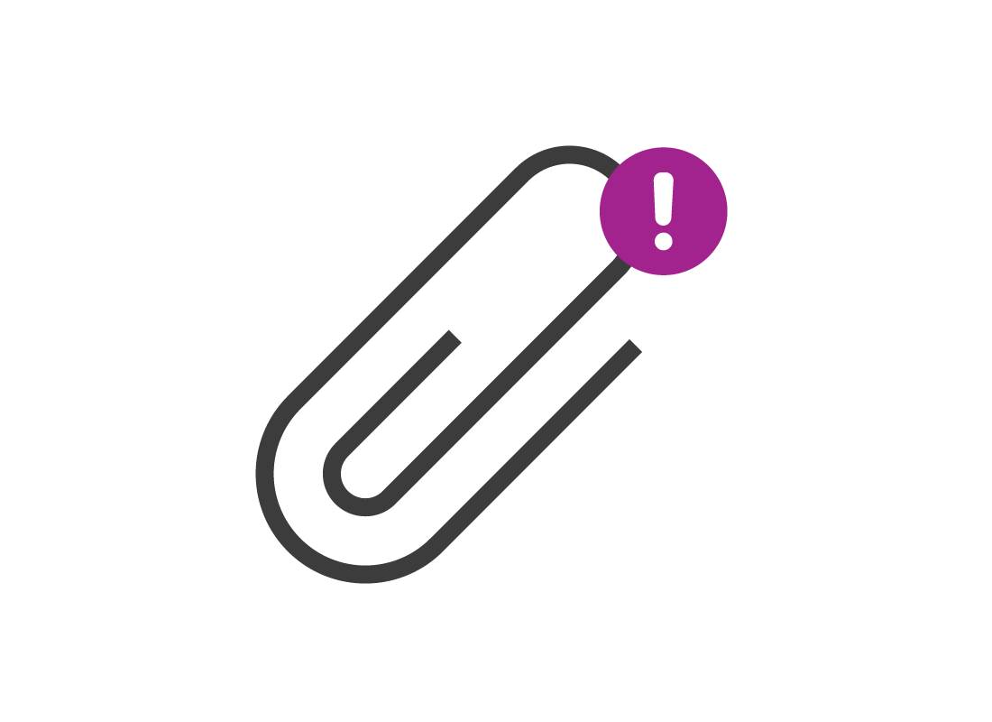 An illustration of a paperclip with an exclamation mark