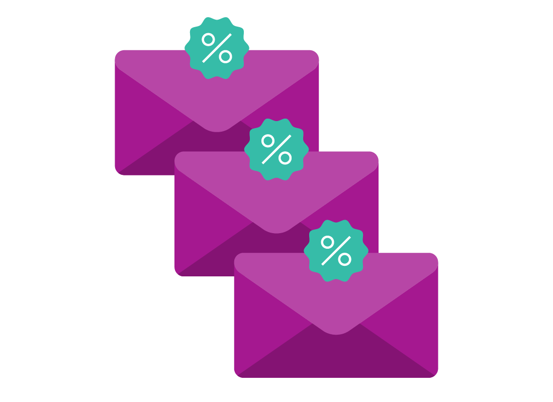 An illustration of 3 spam emails