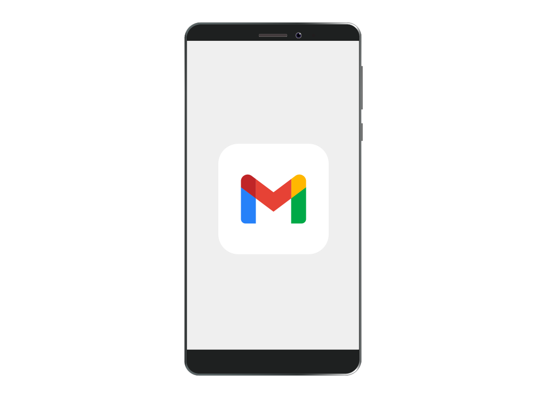 A smartphone displaying the Gmail logo