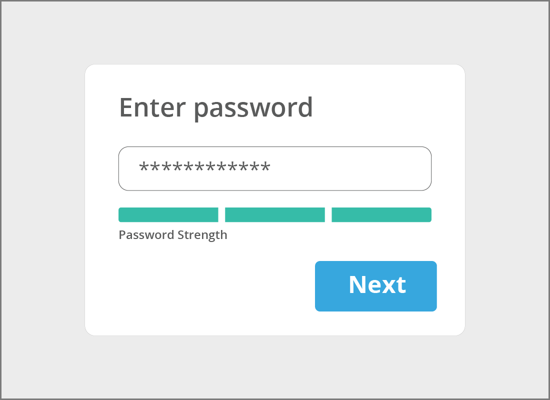 A typical password text field with the password disguised as a row of asterisks