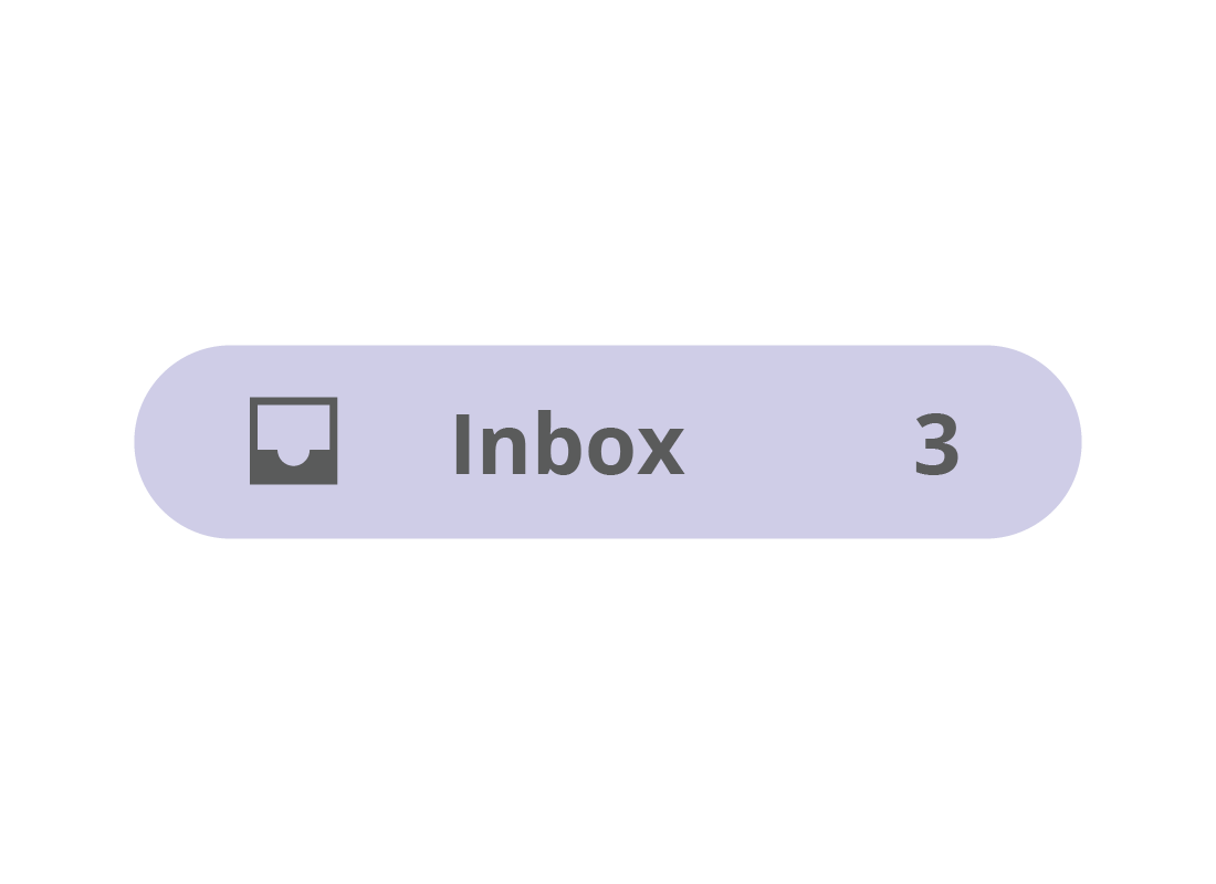 A Gmail Inbox menu showing there are 3 unread emails