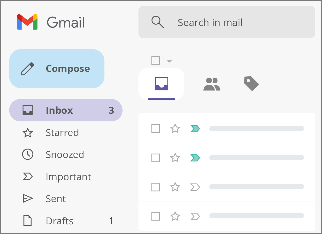 The Gmail Inbox showing the Primary tab