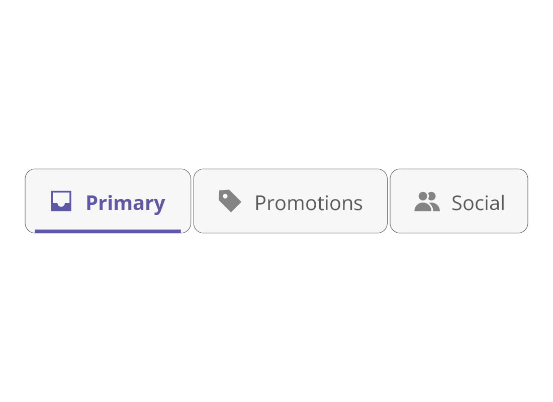 The Gmail Inbox tabs including Primary, Promotions and Social