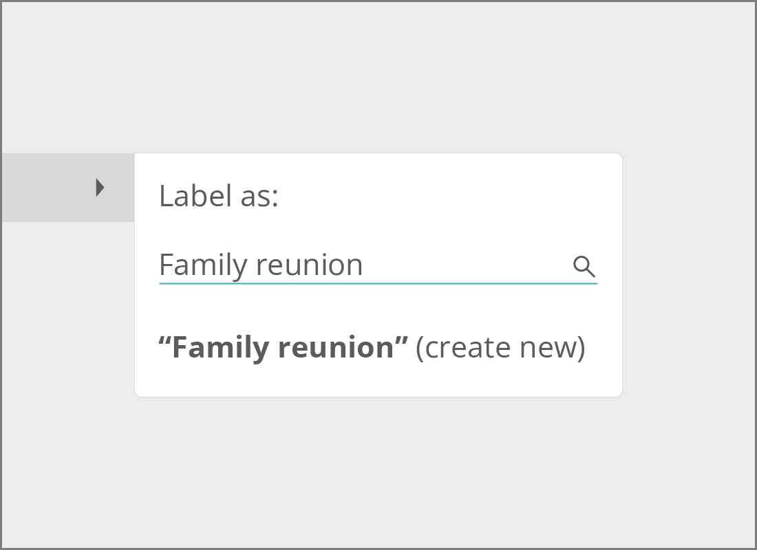 A new label called Family reunion created in Gmail