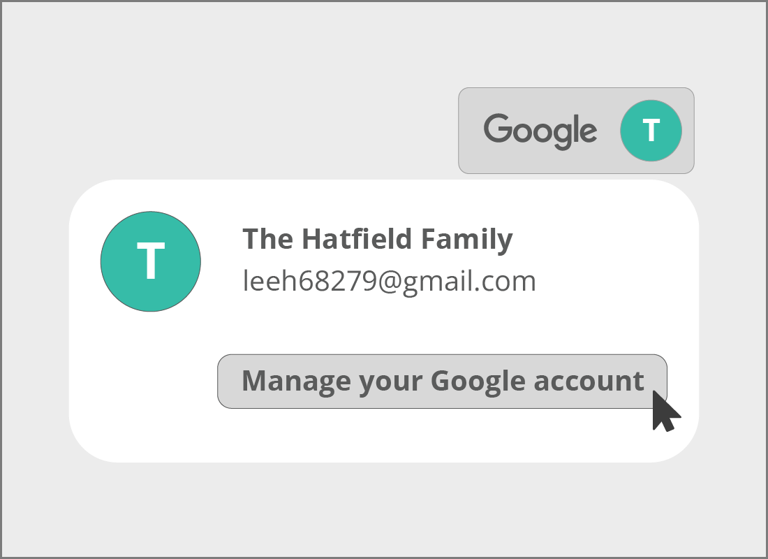 The Manage your Google Account button inside the Gmail profile button