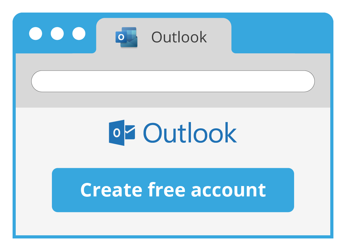 The Outlook Create free account button