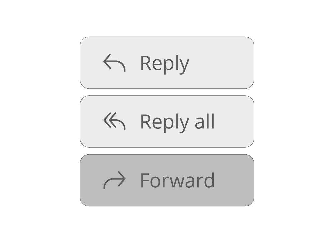 The Forward button highlighted in Outlook