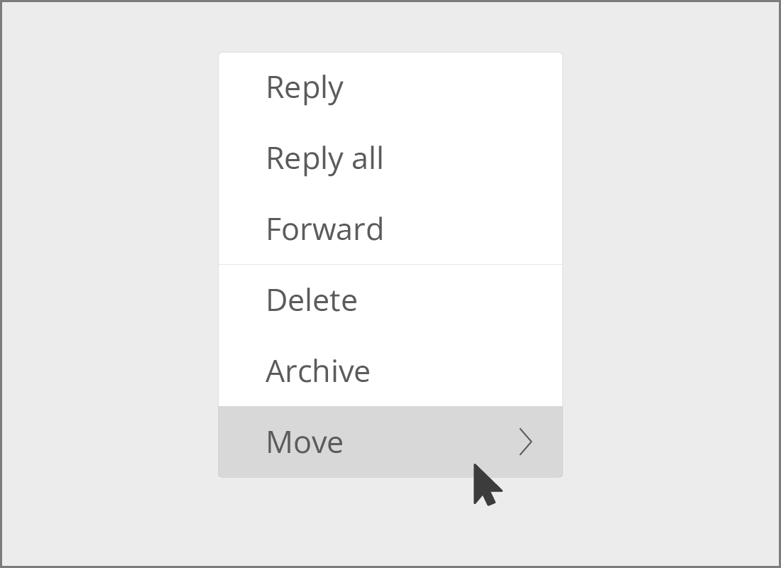 The Move option highlighted from Outlook's right-click menu