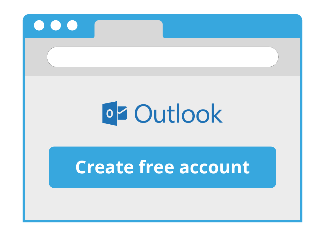 The Create free account button on Outlook's website