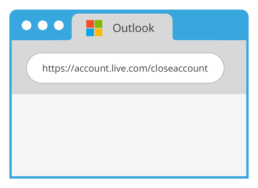 A close up of the account.live.com/closeaccount web address in a browser address bar
