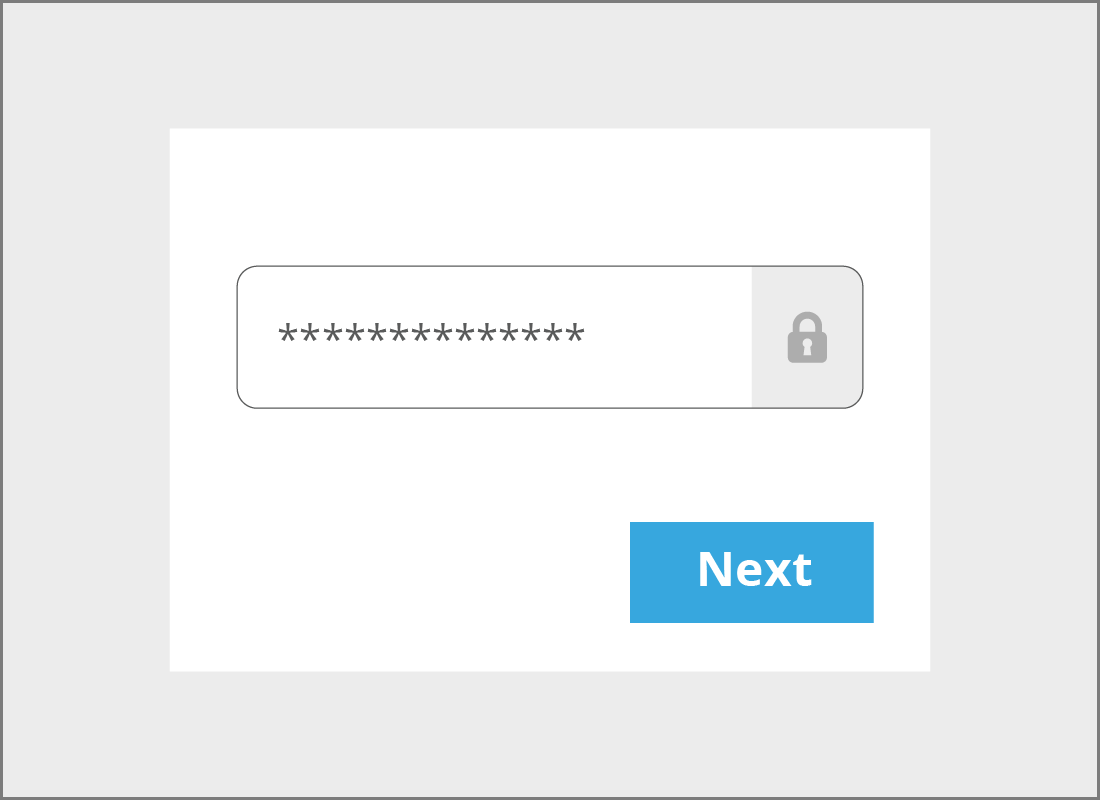 An illustration of a password field filled with asterisks