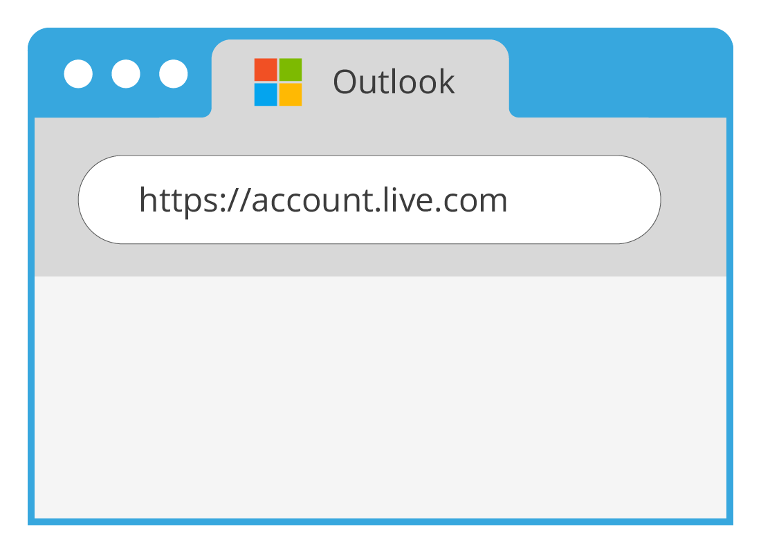 A close up of the account.live.com web address in a browser address bar