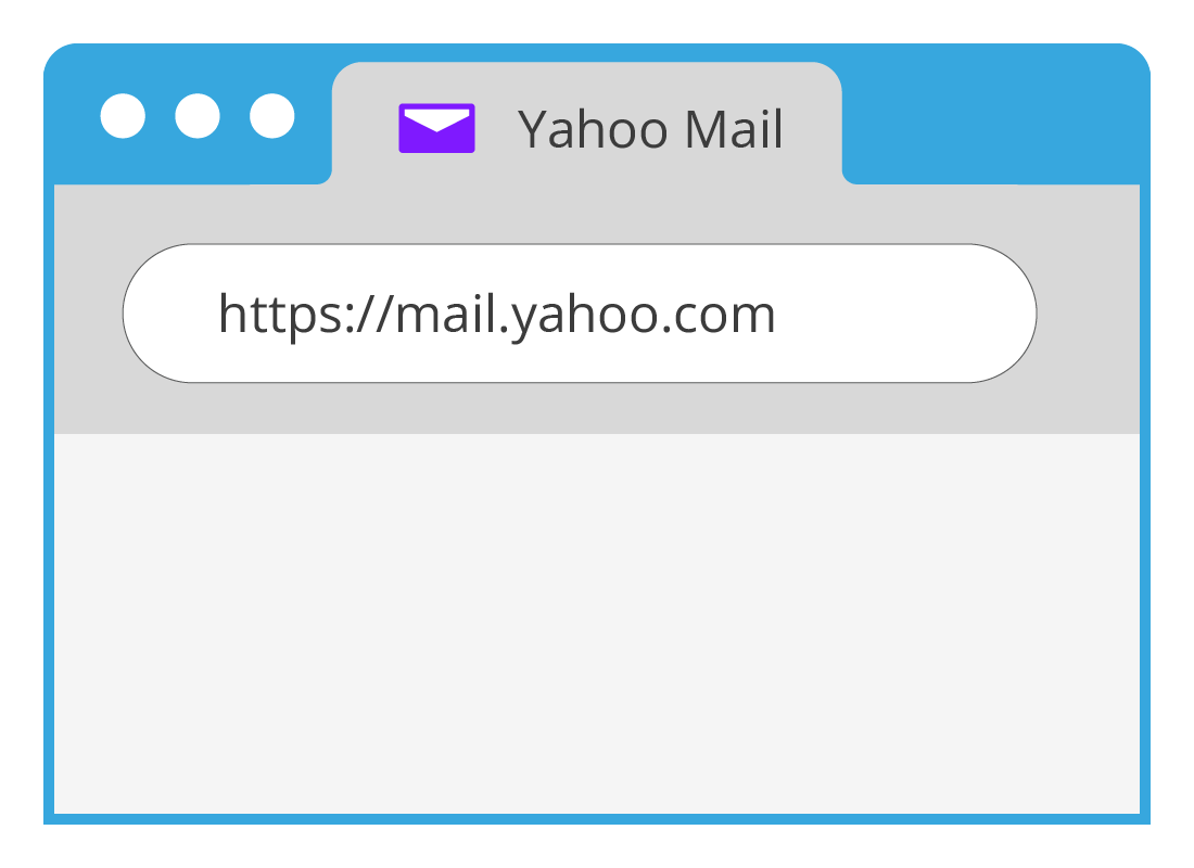 A close up of the mail.yahoo.com web address in a browser's address bar