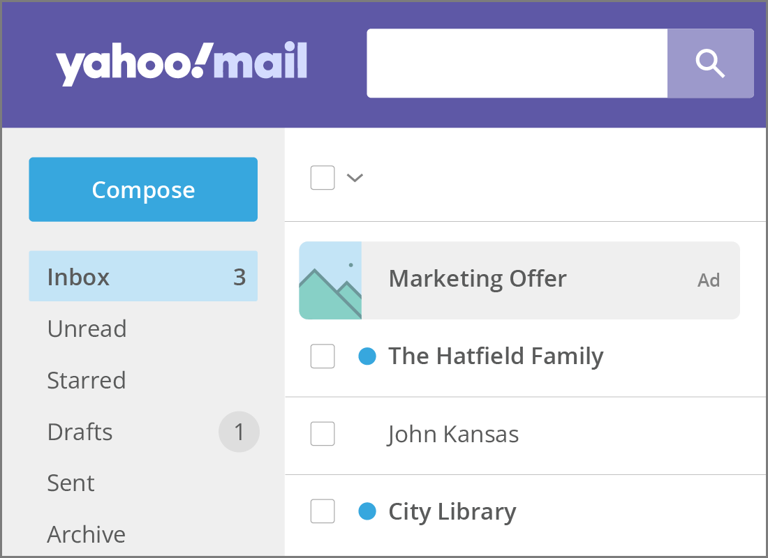 An illustration of a Yahoo Mail Inbox
