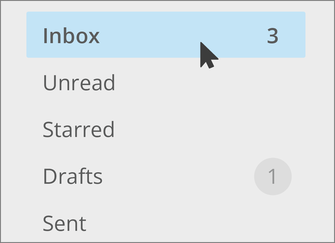 An email Inbox showing there are 3 emails to read