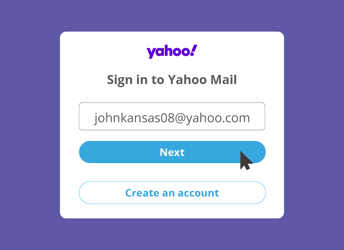 The Sign in to Yahoo Mail panel on the Yahoo Mail website