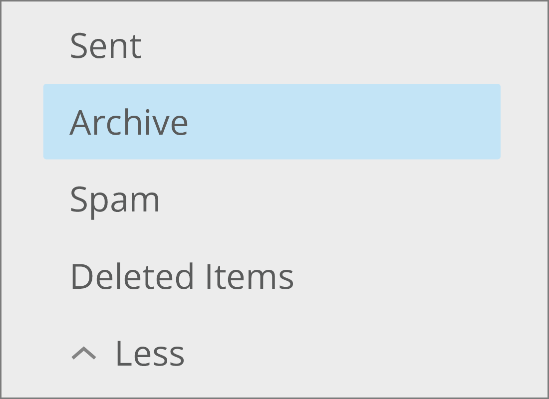The Yahoo Mail left-hand menu, showing the Archive folder highlighted