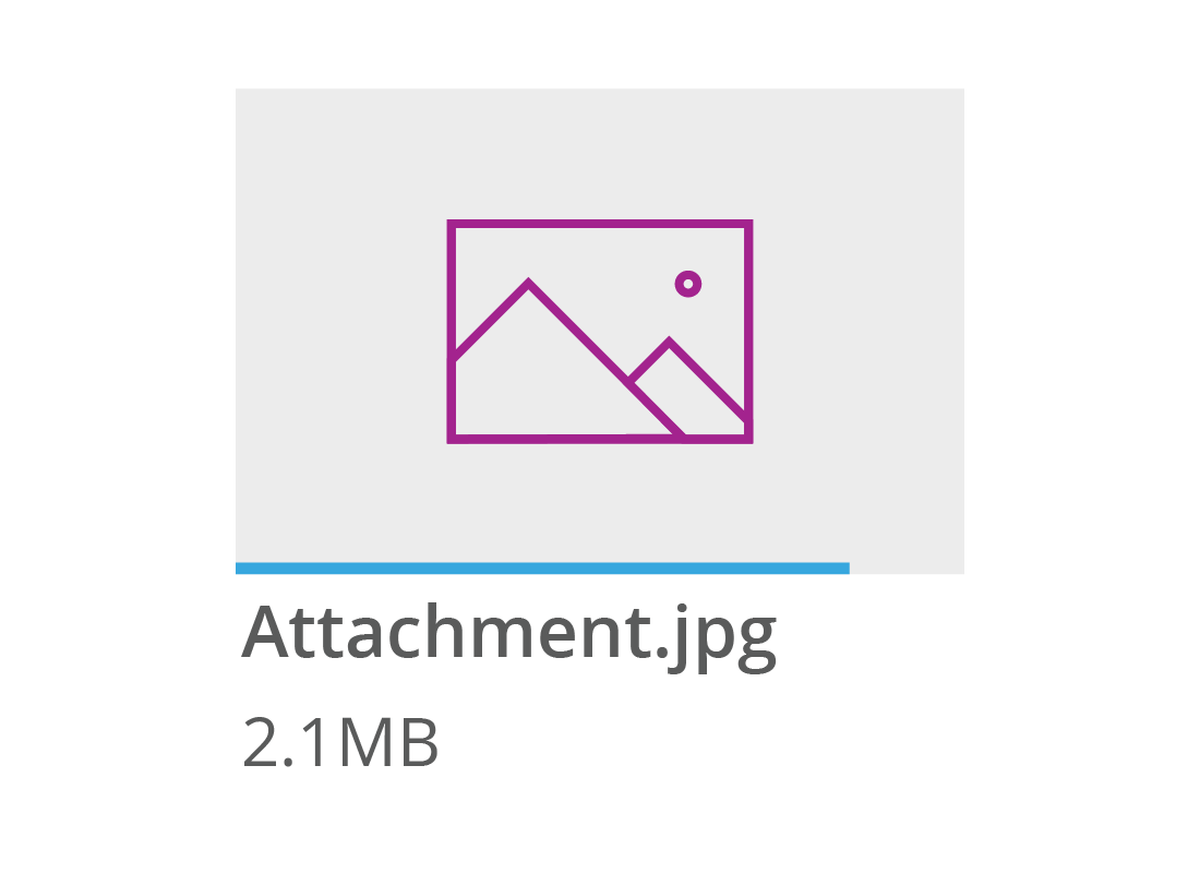 The loading image icon shown when large attachments are added to an email